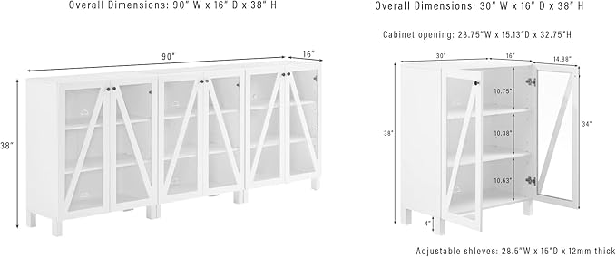 Crosley Furniture Cassai 3-Piece Entertainment Center TV Stand, Media Console - Image 3