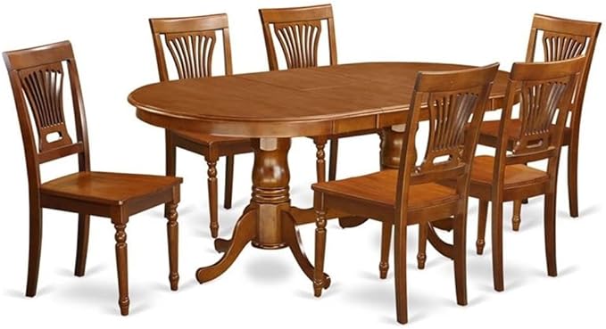 East West Furniture PLAI7-SBR-W 7 Piece Dining Room Furniture Set Consist of an by EastWestFurniture