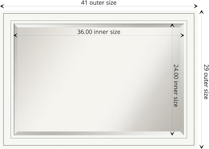 Amanti Art White Bathroom Mirror - Image 4