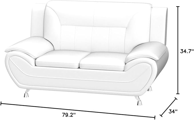 Container Furniture Direct Michael Modern Faux Leather Upholstered Stainless - Image 2