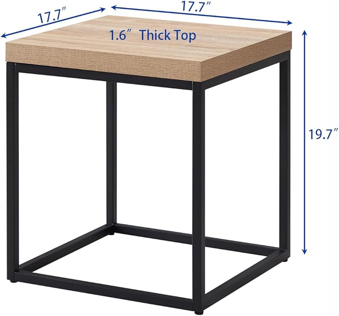 CENSI 18-Inch Natural Oak Accent End Table/Side Table - Image 2