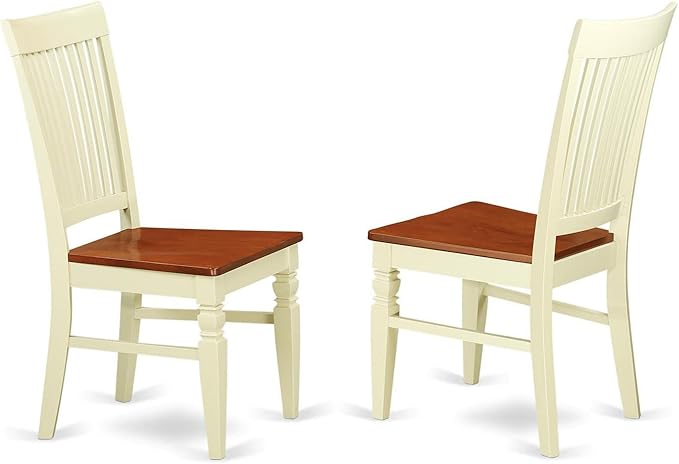 East West Furniture SUWE3-BMK-W 3 Piece Kitchen Table & Chairs Set Contains a - Image 3