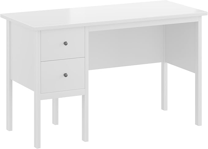 BHG Computer Desk with Drawers, Modern White Home Office Desk with Storage - Image 7