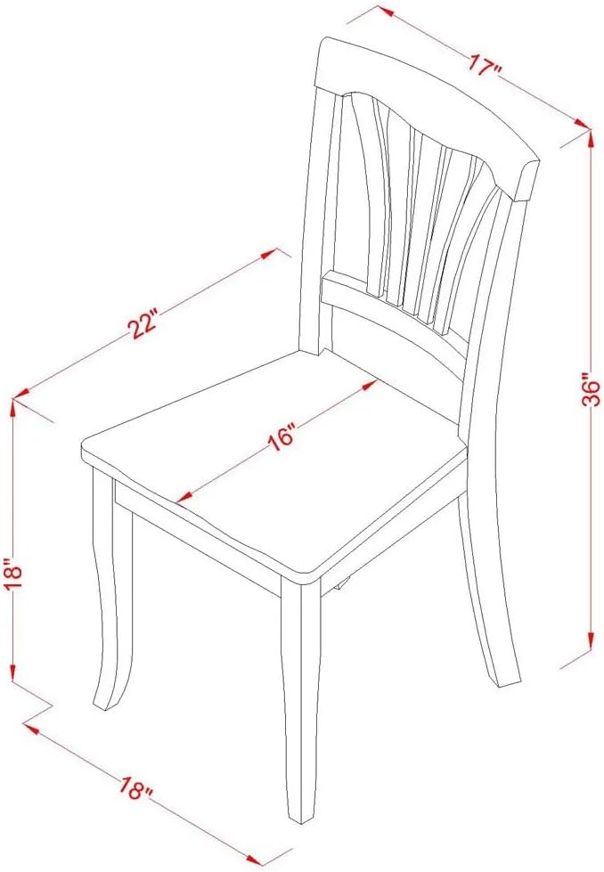 East West Furniture ANAV3-LWH-W 3 Piece Dining Table Set - Image 13