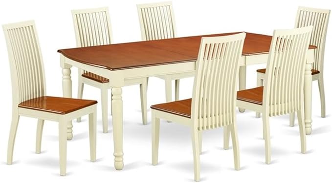 East West Furniture DOIP7-BMK-W 7 Piece Modern Dining Table Set Consist of a by EastWestFurniture