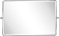 TEHOME 24 x 38'' Horizontal Farmhouse Chrome Metal Framed Pivot Rectangle by TEHOME