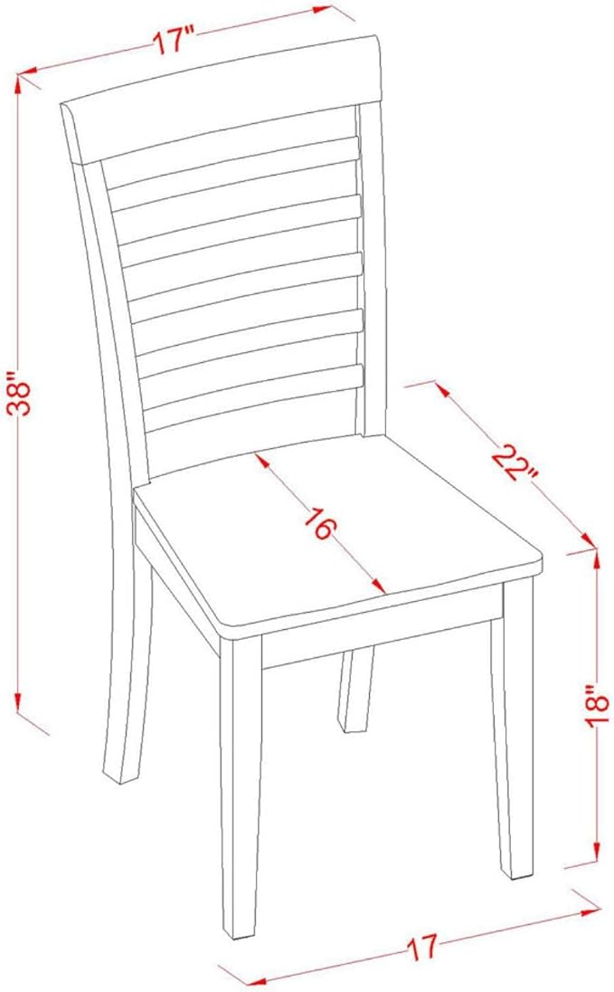 East West Furniture HLML3-MAH-W 3 Piece Dinette Set - Image 6