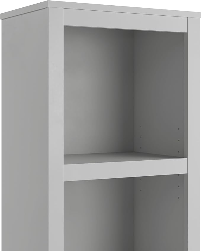 Prepac Moda 80" Tall 5-Tier Narrow Bookcase in White, Modern Storage Accent - Image 10