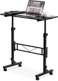 Small Standing Desk Adjustable Height, Mobile Stand Up Desk by Amztabler