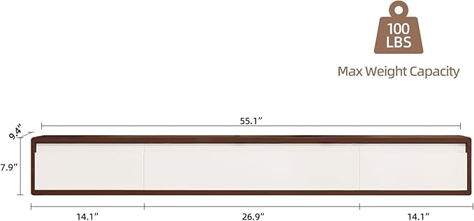 Floating TV Stand High Gloss, Floating TV Console, Under TV Shelf - Image 2