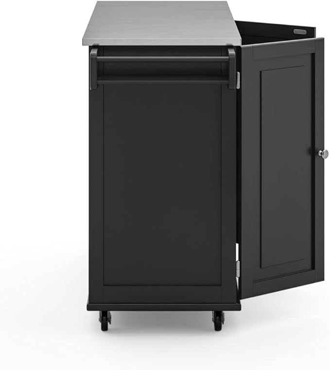 Homestyles Dolly Madison Black Mobile Kitchen Island Cart - Image 3