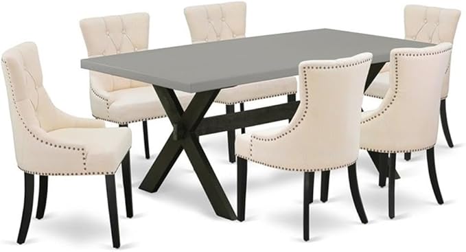 East West Furniture X697FR102-7 7 Piece Dinette Set Consist of a Rectangle by EastWestFurniture