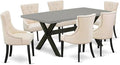 East West Furniture X697FR102-7 7 Piece Dinette Set Consist of a Rectangle by EastWestFurniture