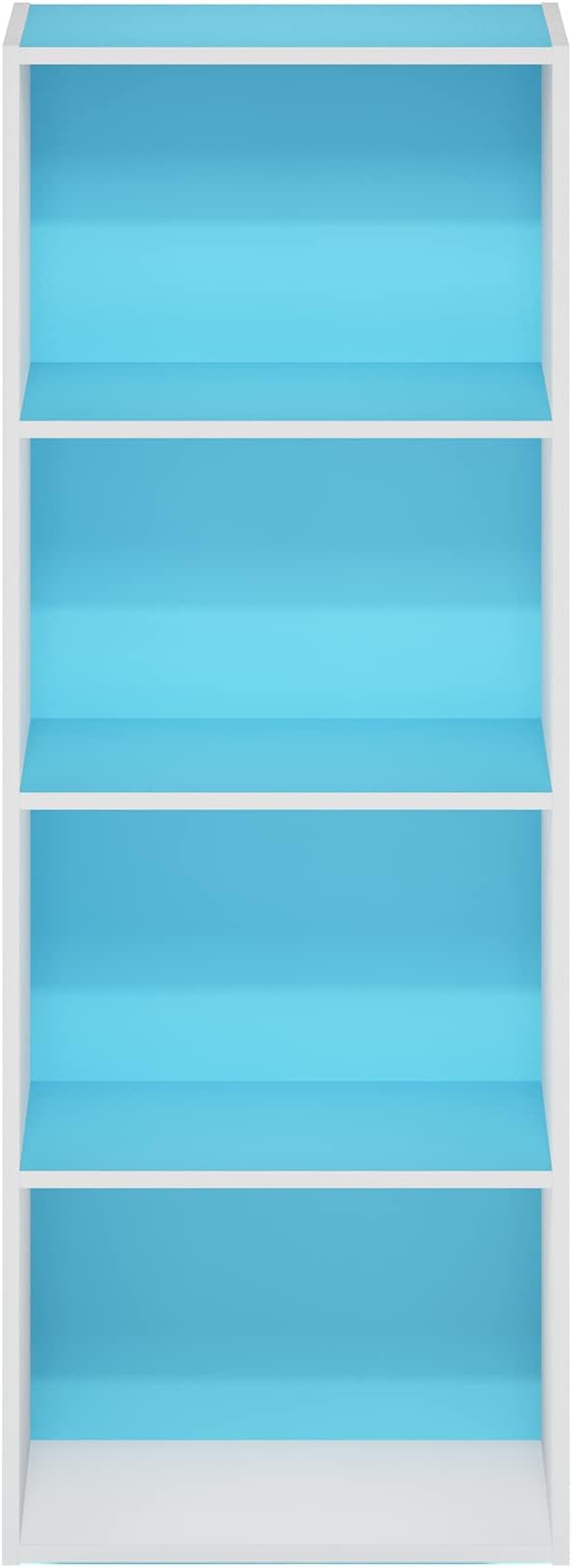 Furinno Luder Bookcase / Book / Storage, Light Blue/White - Image 6