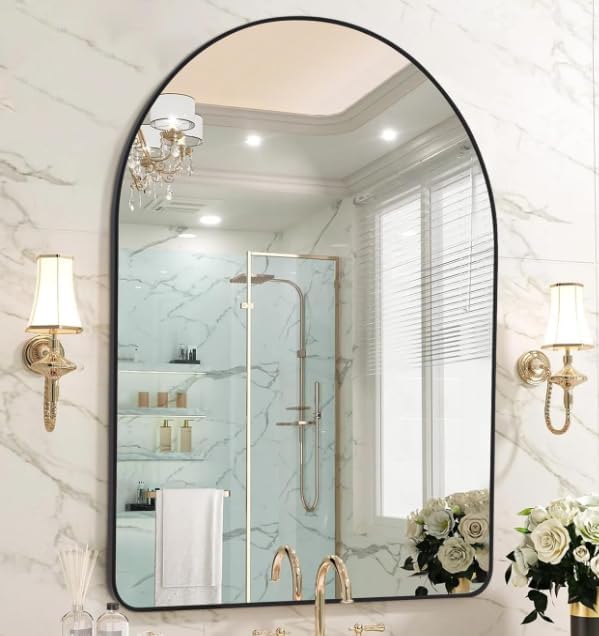 FORBATH Arched Mirror 30x50 Inch, Hanging or Leaning Against Wall by FORBATH