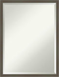Amanti Art Grey Wall Mirror 25x19 Svelte Clay Grey Rectangle Bathroom Mirror by AmantiArt