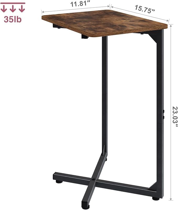 NEFROM C-Shaped End Table, Small Side Table - Image 3