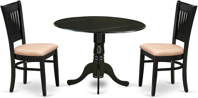 East West Furniture DLVA3-BLK-C 3 Piece Kitchen Table Set by EastWestFurniture