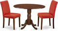 East West Furniture DLAB3-MAH-72 3 Piece Kitchen Table Set Contains a Round by EastWestFurniture