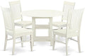 East West Furniture SUWE5-LWH-W 5 Piece Dining Set Includes a Round Dining Room by EastWestFurniture