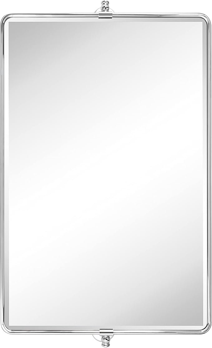 TEHOME 24 x 38'' Horizontal Farmhouse Chrome Metal Framed Pivot Rectangle - Image 2