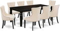 East West Furniture LGFR9-BLK-02 9 Piece Dining Room Set Includes a Rectangle by EastWestFurniture