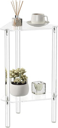 HMYHUM Clear Acrylic Triangle End Table, Corner Side Table by HMYHUM