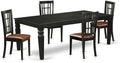 East West Furniture LGNI5-BLK-LC 5 Piece Kitchen Table & Chairs Set Includes a by EastWestFurniture