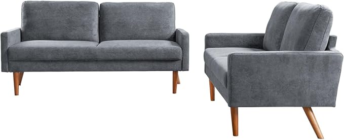 Kent 2 Piece Velvet Sofa and Loveseat Set, European Style - Image 8