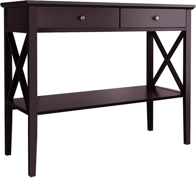 ChooChoo Console Table with Drawers, Narrow Wood Accent Sofa Table Entryway - Image 7