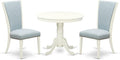 East West Furniture ANVE3-LWH-15 3 Piece Dining Table Set Contains a Round by EastWestFurniture