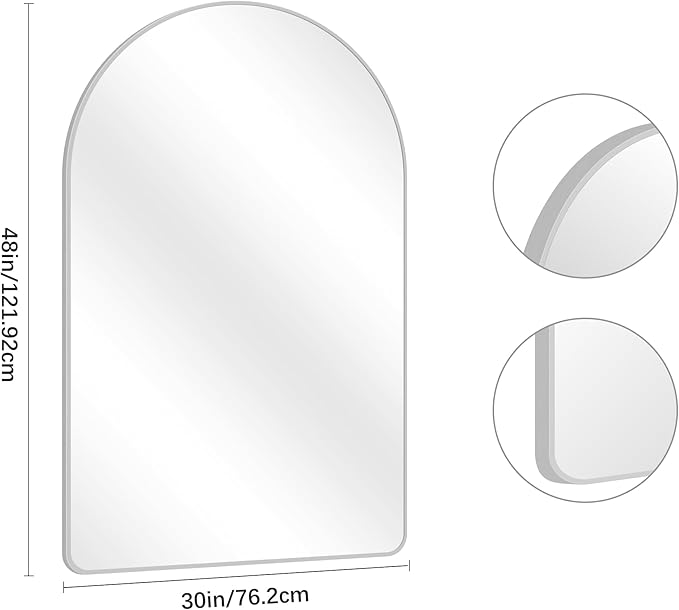 Arched Bathroom Mirror, Wall Mounted Mirror, Living Room, Hanging or Leaning - Image 7