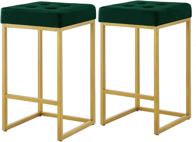 24KF Contemporary Counter Height Bar Stool Set of 2 - Image 3