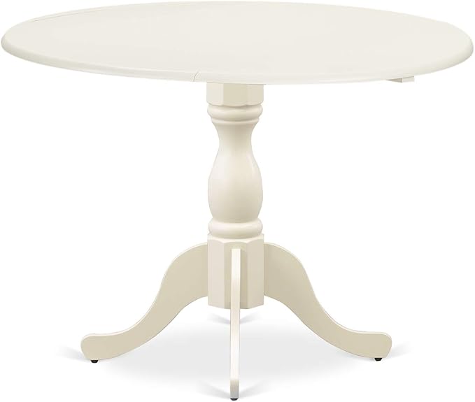 East West Furniture DMAB3-LWH-02 3 Piece Dining Table Set Contains a Round - Image 6