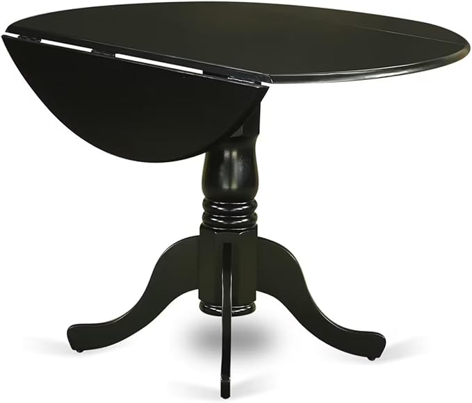 East West Furniture DLBA5-BLK-05 5 Piece Dining Set Includes a Round Dining - Image 5