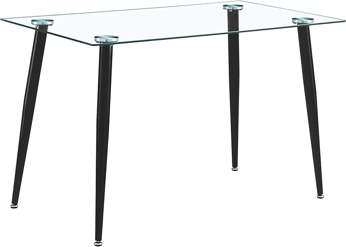 Dining Table for 6 Kitchen Table 47.2" Rectangular Modern Glass Dining Table - Image 3