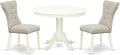 East West Furniture HLGA3-LWH-35 3 Piece Dining Room Table Set Contains a Round by EastWestFurniture