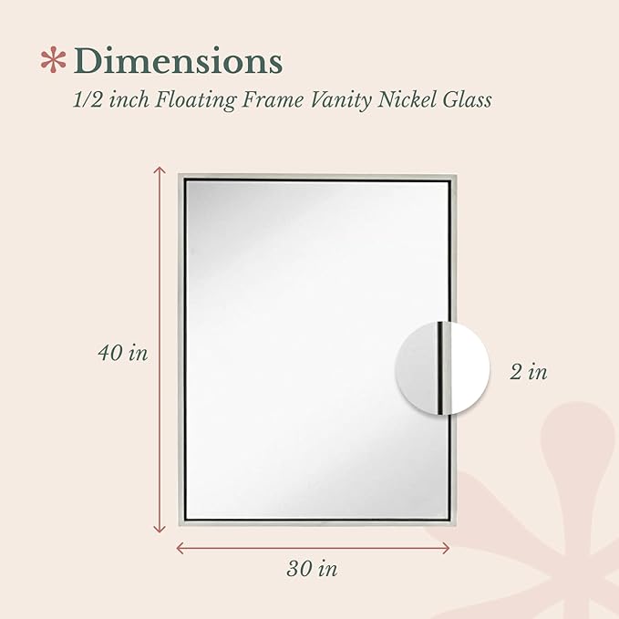 Hamilton Hills 30x40 inch Polished Silver Metal Framed Wall Mounted Mirror - Image 3