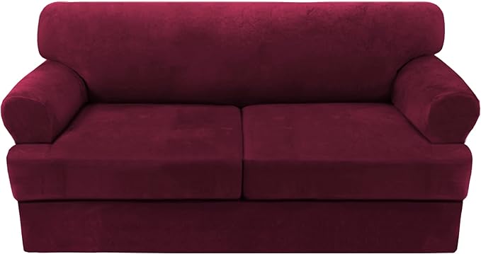 H.VERSAILTEX Sofa Cover 3 Piece T Cushion Sofa Slipcovers Thick Velvet Couch by HVERSAILTEX