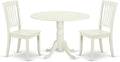 East West Furniture DLDA3-LWH-W 3 Piece Kitchen Table & Chairs Set Contains a by EastWestFurniture