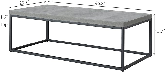 CENSI 47-Inch Grey Marble Accent Coffee Table/Center Table - Image 2