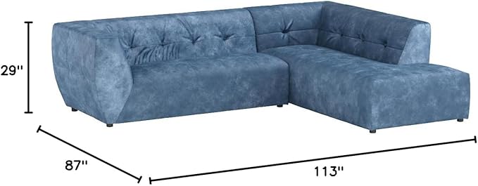Acanva Mid-Century Velvet Sectional Sofa Couch - Image 3