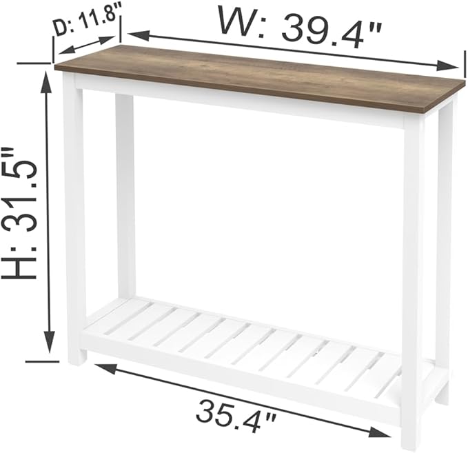 FOLUBAN Farmhouse Sofa Table, Rustic Vintage Console Table - Image 2
