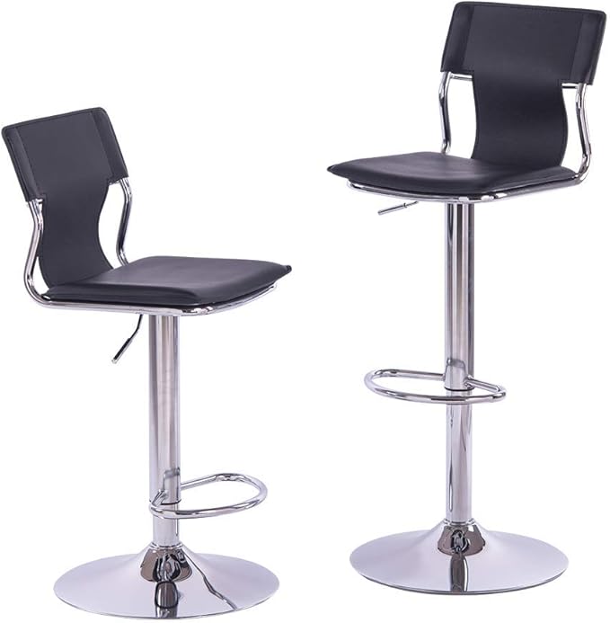 Sidanli Swivel Barstools Set of 2, Adjustable Barstools Set of 2，Faux Leather by Sidanli