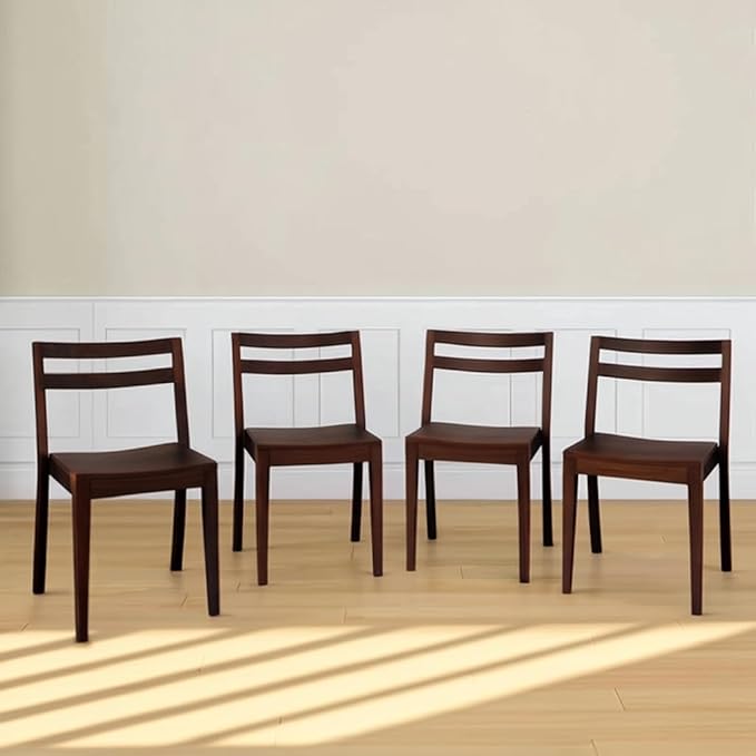 Grain & Grove Davie Dining Room Chairs Set of 4, Solid Wood Modern Kitchen Chair by GrainGrove