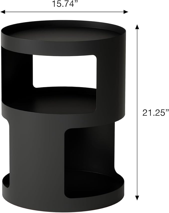 XIV Side Table, Round End Table, Modern Nightstand, Metal Accent Table - Image 3