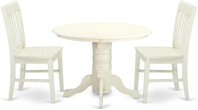 East West Furniture SHNO3-LWH-W 3 Piece Modern Dining Table Set Contains a by EastWestFurniture
