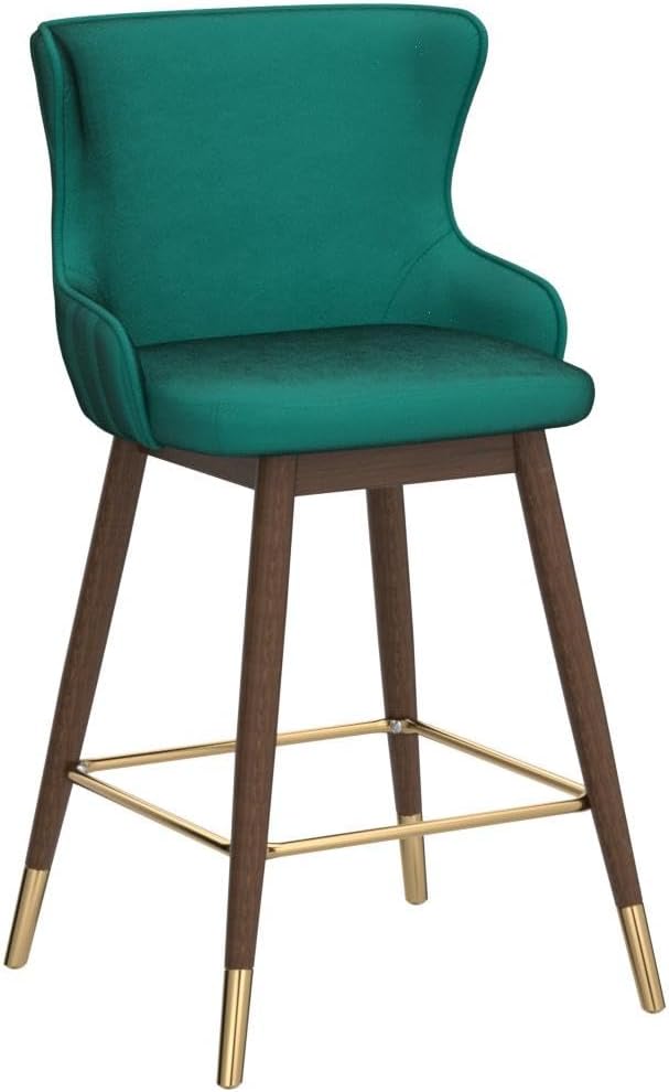 Roundhill Furniture Leland Fabric Upholstered Counter Height Wingback Stools - Image 5