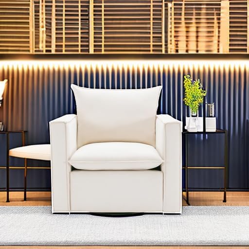 COLAMY Swivel Accent Chair, 34 Inches Upholstered Arm Chair - Image 6
