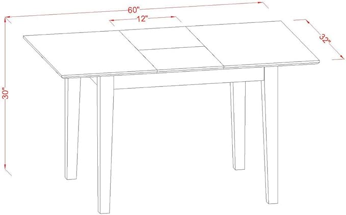 East West Furniture PSNO6C-MAH-W 6 Piece Kitchen Table & Chairs Set Contains a - Image 7